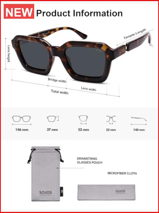 Retro Polarized Square Sunglasses - UV400 Protection main image 5